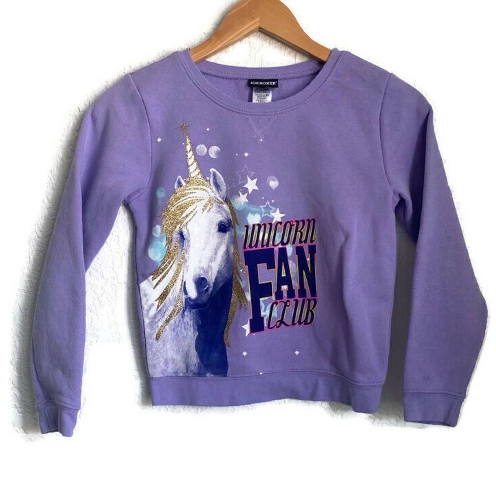 Joe Boxer Graphic Unicorn Purple Sweatshirt M 7/8